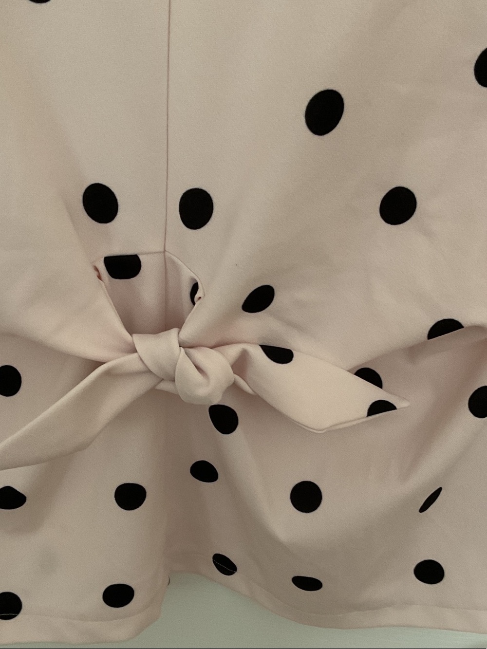 Ann Taylor Pink Polka Dot Tie-Front Blouse - Picture 3 of 4